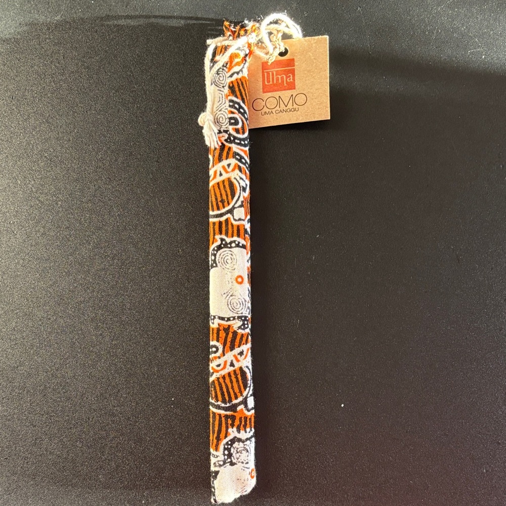 Uma Como Patterned Fabric set of two new bamboo straws